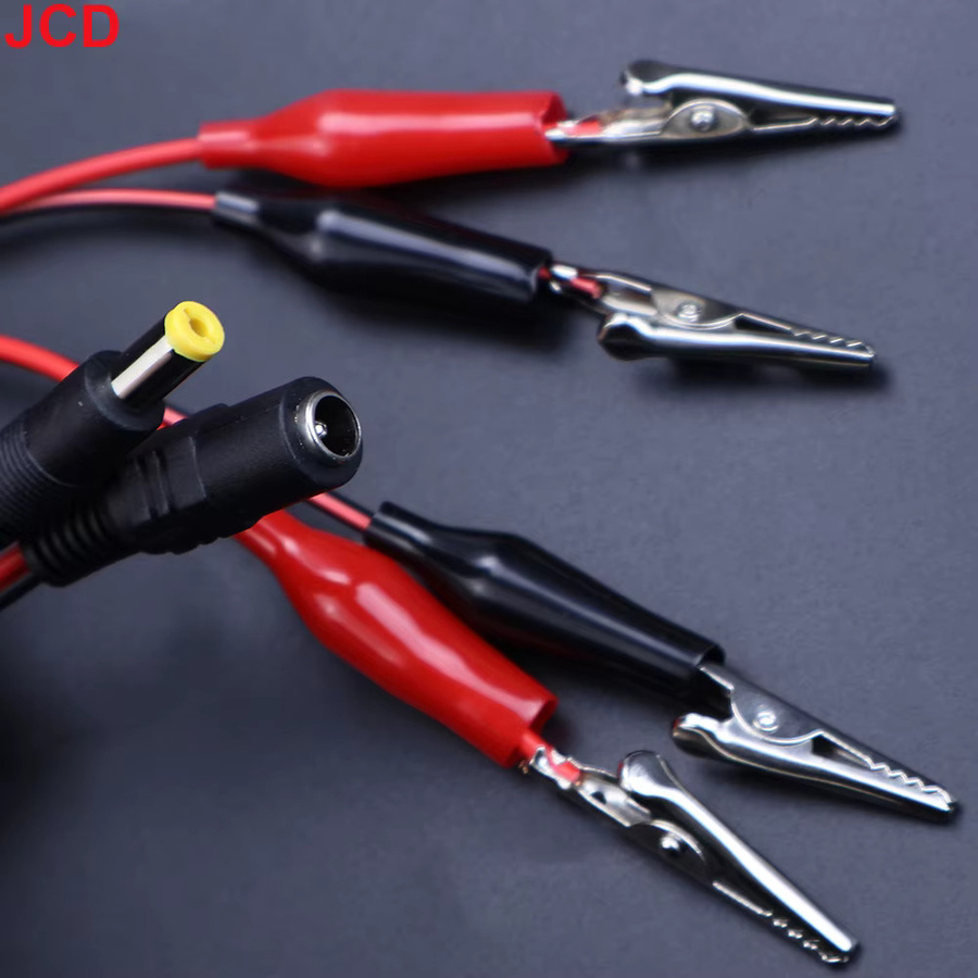 JCD DC-Adapter mit Krokodilklemmen und Barrel-Stecker, 25 cm Drahtlänge, Farbe: Rot, Steckergröße: 5,5 x 2,1 mm - Bild 1