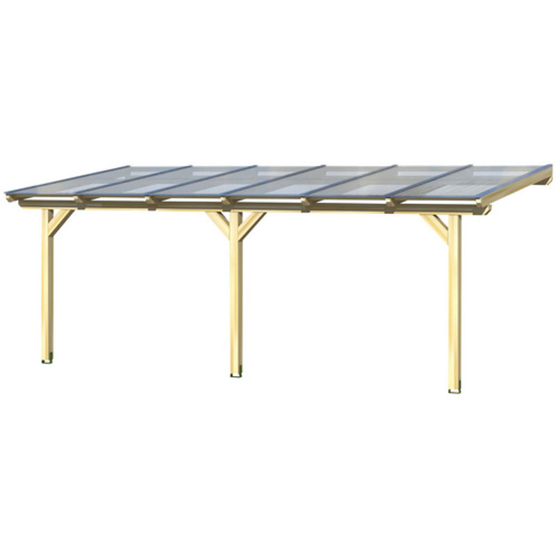 Skan Holz Terrassenüberdachung Andria aus Leimholz in Nussbaum mit Polycarbonat-Dach, Breite: 648 cm - Bild 2