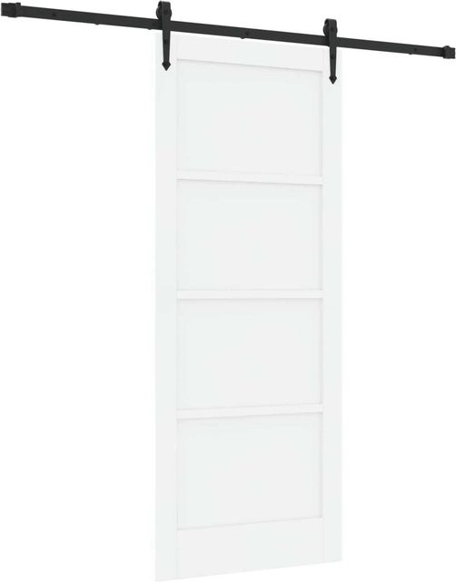vidaXL Schiebetür ORKDAL in Weiß und Schwarz, moderne Schiebetür aus Holz und Stahl, B: 83 cm, H: 202 cm - Bild 1