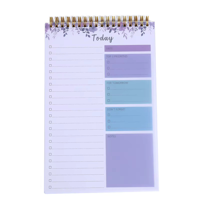 B5 Wochenplaner Notebook mit Blumen-Spiralbindung in Pink und Multicolour - Bild 2