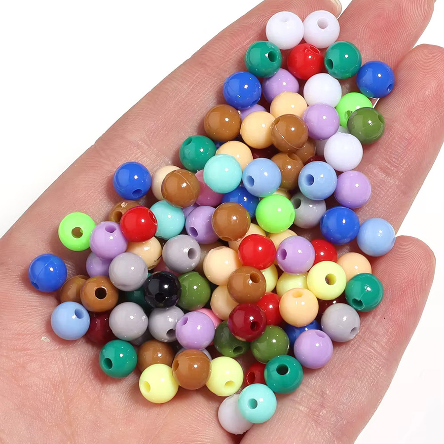 lingsai Kunststoffperlen, 6 mm, rund, mehrfarbig, 100 Stück - Bild 4
