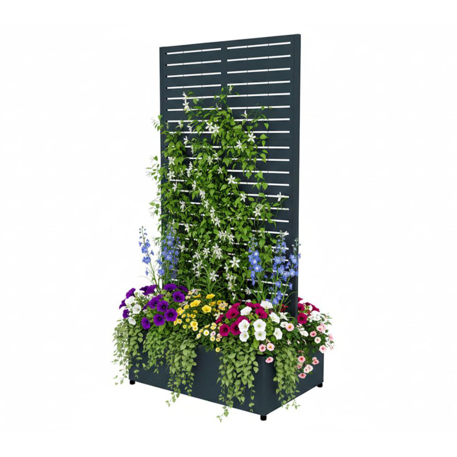 Westmann Pflanzkasten Dekora 6 mit Rankgitter aus Stahl in Anthrazit B/T/H: 90 x 60 x 184 cm - Bild 3