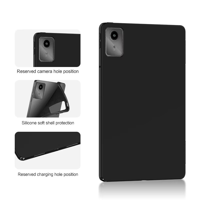 AJIUYU Soft Case für Lenovo Xiaoxin Pad 2024 11 Zoll und Lenovo Tab M11 TB-331FC in Schwarz aus Silikon TPU - Bild 2