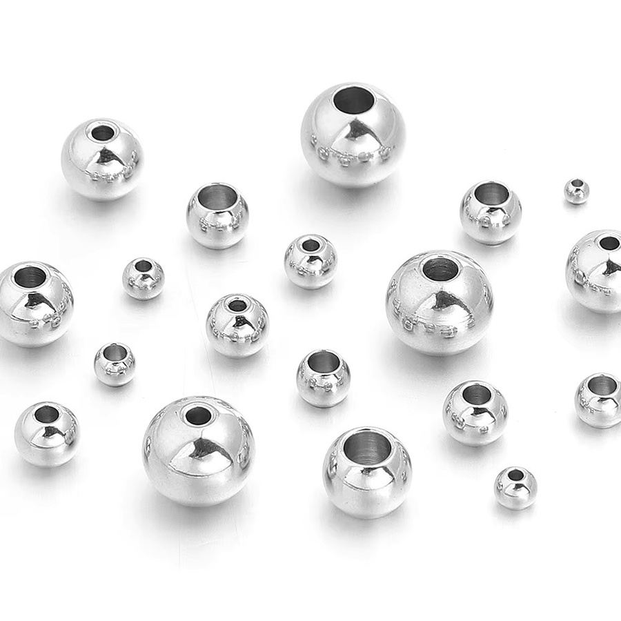 lingsai Edelstahlperlen, Silber, 2-10 mm - Bild 4