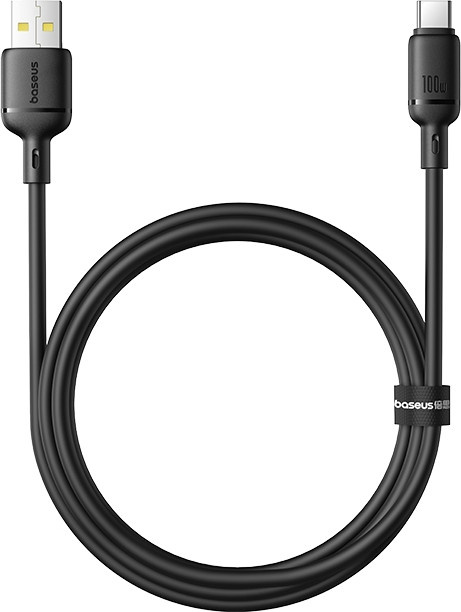 Baseus Silky USB-A auf USB-C Daten- und Ladekabel mit 100W in Schwarz, 1m - Bild 1