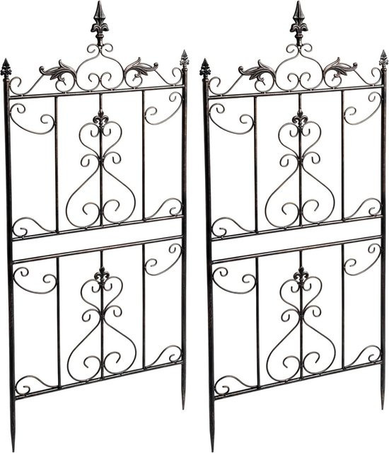 DELUKE Rankgitter INES 2er Set aus Metall in Bronze als Rankhilfe für Kletterpflanzen, B/T/H: 51 x 3 x 124 cm - Bild 1