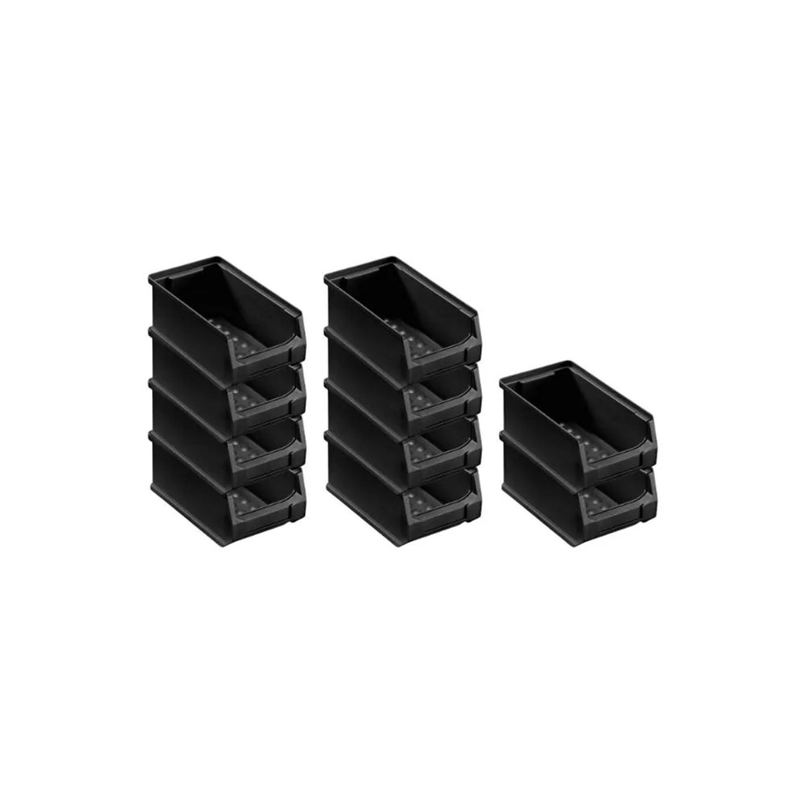 PROREGAL SparSet 10x ESD Sichtlagerboxen Schwarz, H x B x T: 7,5 x 10 x 17,5 cm, 0,8 Liter - Bild 2
