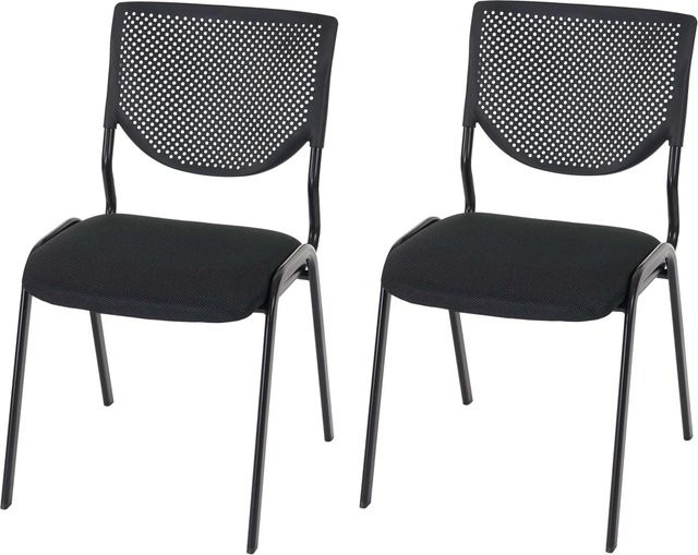 PROREGAL Besucherstuhl 2er-Set Schwarz stapelbar mit Textilsitz H: 83 cm, B: 49 cm, T: 58 cm und einer Sitzhöhe von 46 cm - Bild 1