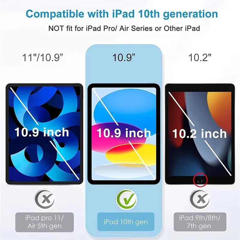 2 Stück Glas-Displayschutzfolie für Apple iPad 10. und 10.9 Zoll, transparent - Bild 2
