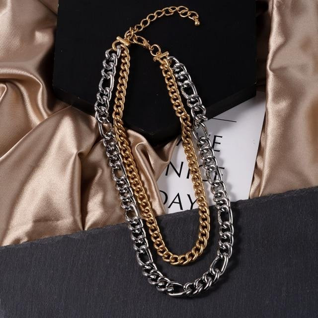 Halskette Choker, Gold Mixed Silber, Edelstahl, Damen - Bild 1