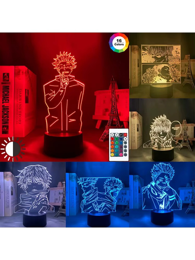 Bandai Jujutsu Kaisen Satoru Gojo Inumaki Toge, 3D LED Nachtlicht, Tisch Dekor - Bild 2