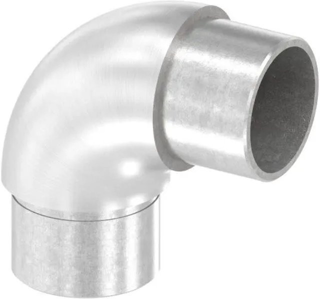 FeNau Rohrbogen aus V2A Edelstahl in Silber matt für Rohr Ø 33,7 x 2,0 mm, 90 Grad Engstück zum Stecken - Bild 1