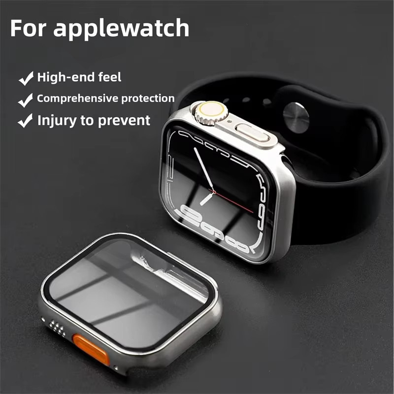 HUBANDE Displayschutzfolie und hartes PC-Gehäuse für Apple Watch 46 mm, 44 mm, 45 mm, 41 mm, 40 mm sowie iWatch 10, 9, 8, 7, 6 in Weiß - Bild 2
