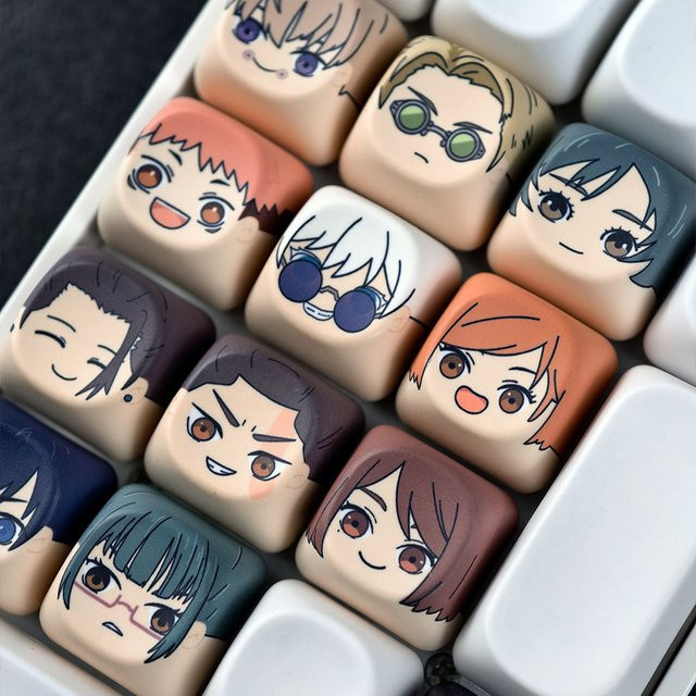 MAIMOOO Jujutsu Kaisen Tastenkappen im MOA-Profil, 11er Set, PBT Material, bunte Anime-Charakter Tastenkappen für deine mechanische Tastatur - Bild 1