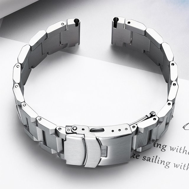 ADDIESDIVE Uhrenarmband Edelstahl, 22mm, Silber, Herren - Bild 1