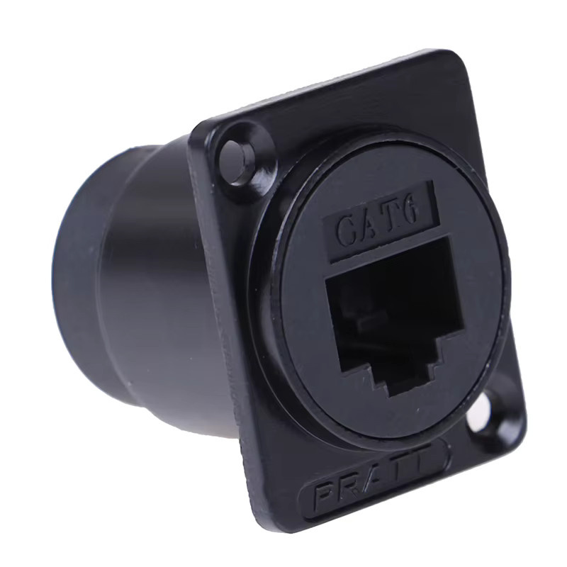 KOQZM Cat6 RJ45 Netzwerk Ethernet Verlängerung Adapter D-Typ Modul Panel Mount in Schwarz - Bild 2