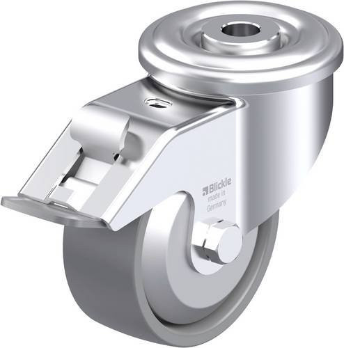 Blickle Stahlblech-Lenkrolle LER-PO 80KA-FI-ELS-FA in Silber, Rad-Durchmesser: 80 mm, Tragfähigkeit: 150 kg - Bild 1