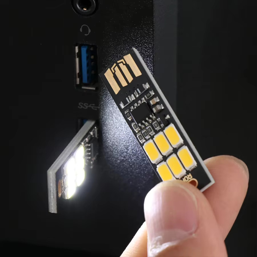 Tragbare Mini USB LED Nachtlicht mit 6 LEDs und Touch Sensor, dimmbar, Warmlicht für Laptop, Computer und Powerbank - Bild 4