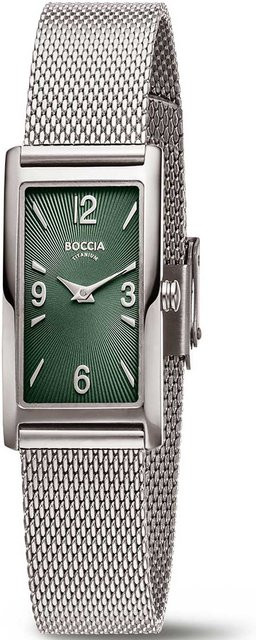 Boccia Damenuhr, Titan, Quarz, eckig, Grün, 3 ATM - Bild 1