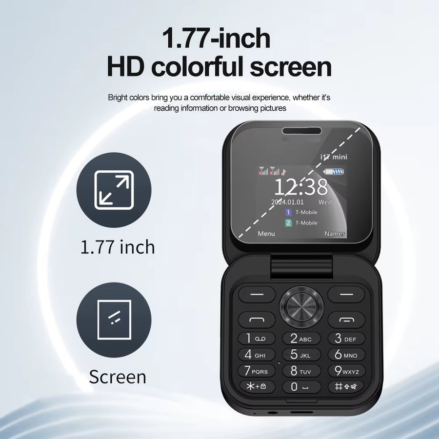 SERVO i17 Mini Palm Flip Handy 2G Dual SIM in Gold mit FM Radio und MP3 - Bild 2
