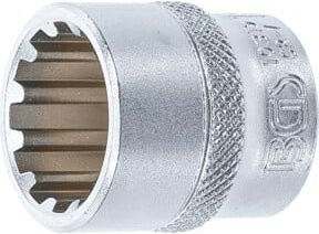 BGS Steckschlüssel-Einsatz Gear Lock 10319 aus Chrom-Vanadium in Silber mit 3/8 Zoll Antrieb und 19 mm Schlüsselweite - Bild 1