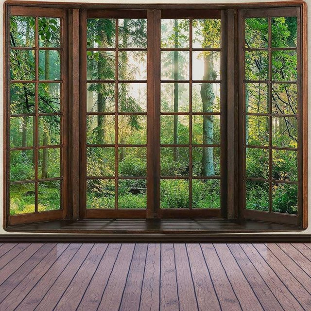 VIKAMA Wanddekoration Grüner Wald Naturlandschaft Fotografie in Grün, moderne rechteckige Wandkunst für Wohnzimmer und Schlafzimmer - Bild 1
