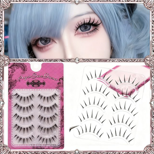 eelhoe Hot Manga Lashes Künstliche Wimpern, 5 Paar, Natürlich, Unisex - Bild 1