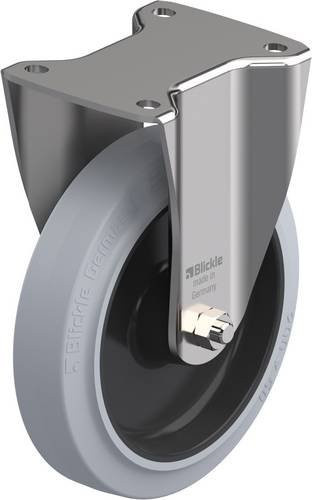 Blickle Bockrolle BKX-POEV 200XR-SG in Schwarz und Grau aus Edelstahl mit 200 mm Rad-Durchmesser und 500 kg Tragfähigkeit - Bild 1