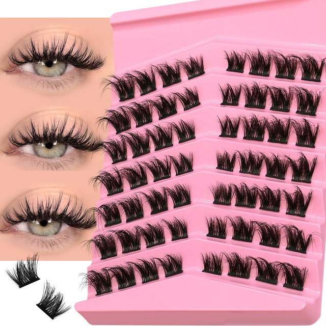 GROINNEYA Wimperncluster, C-Locken, 8–16 mm, Black, Matt - Bild 1