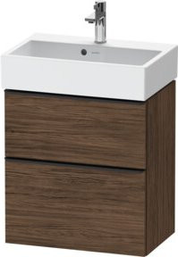 Duravit Waschtischunterschrank D-Neo Compact in Schwarz und dunkler Nuss, B: 58,4 cm, T: 37,2 cm, H: 62,5 cm - Bild 1