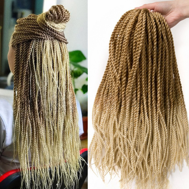 BitLamb Synthetisches Senegalesisches Twist-Haar Häkelzöpfe, Grau, Damen - Bild 1
