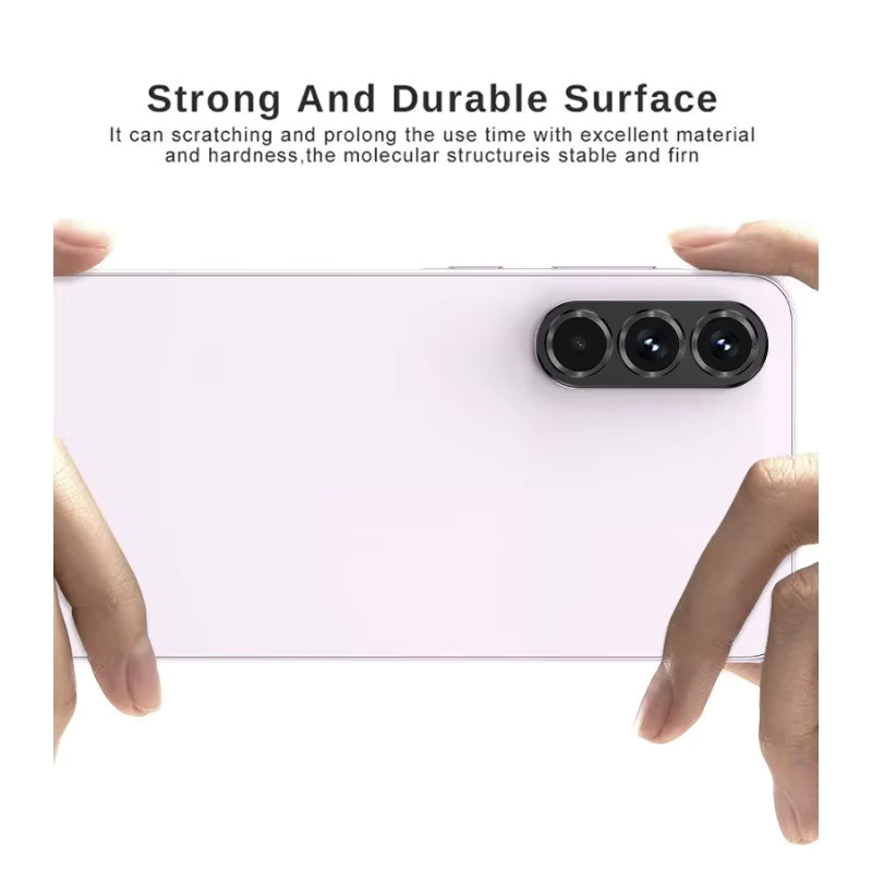 Samsung Galaxy A56 A36 A26 Kamera Schutzfolie aus Aluminium Metall in Schwarz mit Objektivglas Kappe - Bild 2