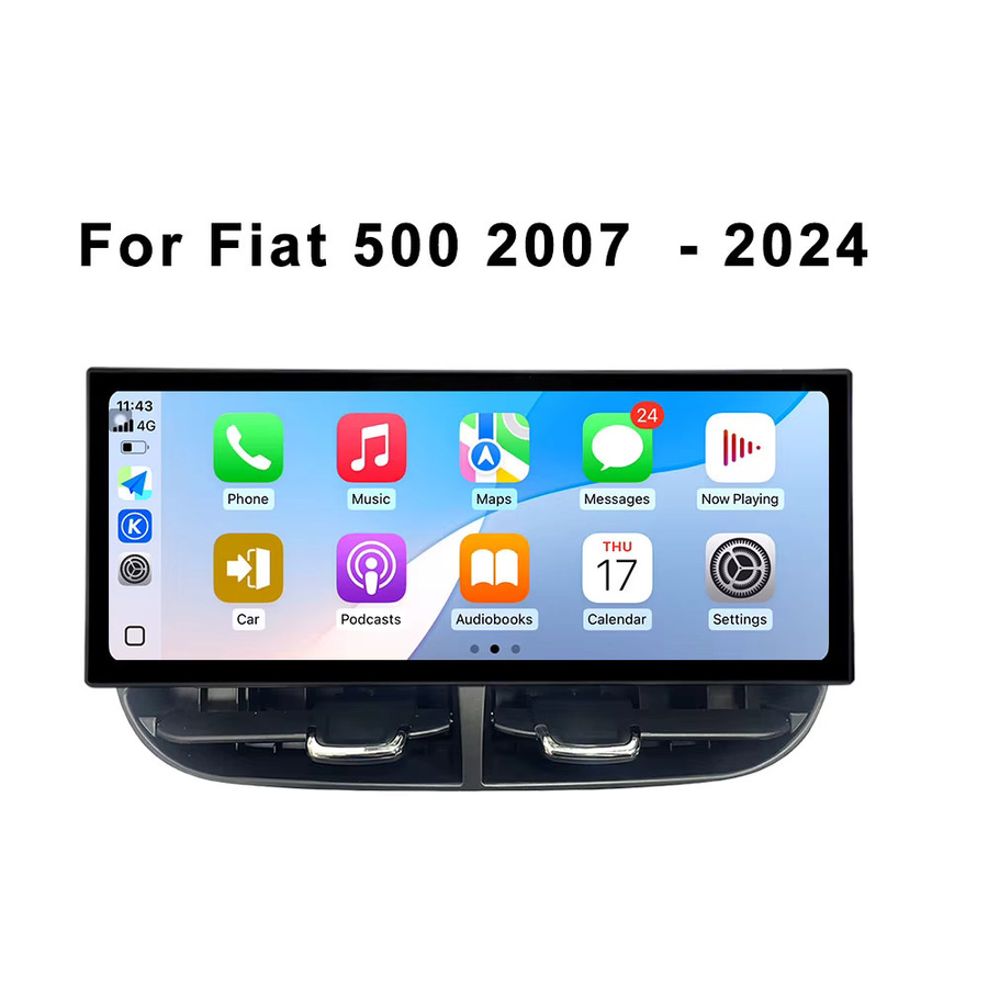 LIARO-NAVI Android 16 Autoradio Multimedia Player mit 12,3 Zoll Display für Fiat 500 (2007 - 2024), Schwarz, GPS, 4G, Carplay, WiFi und Bluetooth - Bild 4