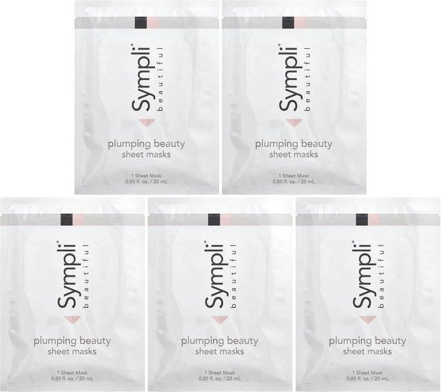 Sympli Beautiful Plumping Beauty Sheet Mask, Serum, 5 Stück, 25 ml, Hyaluronsäure - Bild 1