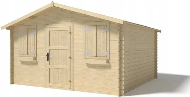 Altanka Gartenhaus Gerätehaus aus Holz mit 16 m2 Grundfläche, B x T: 4 x 4 m, Wandstärke: 28 mm, Modell DOM149 - Bild 1