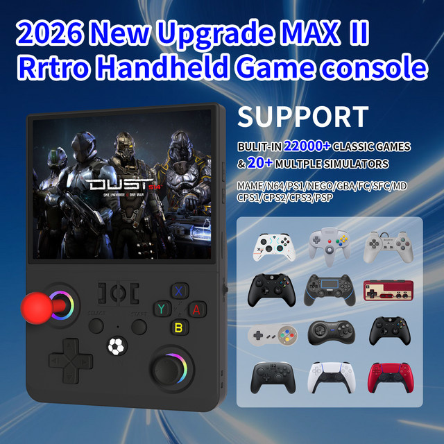 WDXSKY R36MAX II Retro Handheld-Spielkonsole mit 4,5 Zoll IPS HD-Bildschirm und Linux-System in Schwarz oder Weiß - Bild 1