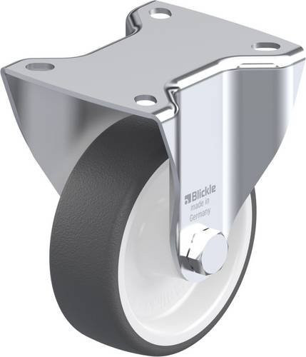 Blickle Bockrolle BK-POTH 100G-1 in Grau und Weiß aus Stahl mit 100 mm Rad-Durchmesser und 300 kg Tragfähigkeit - Bild 1