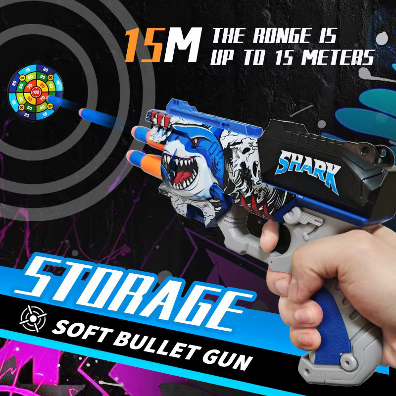 MYGVN Hai-Graffiti-Spielzeug-Blaster-Set, mit Zielscheibe, Set - Bild 3