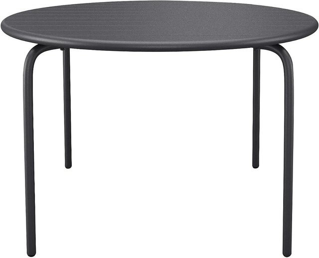 MYLIA Gartentisch Mirmande aus Metall in Anthrazitgrau, Durchmesser: 130 cm - Bild 1