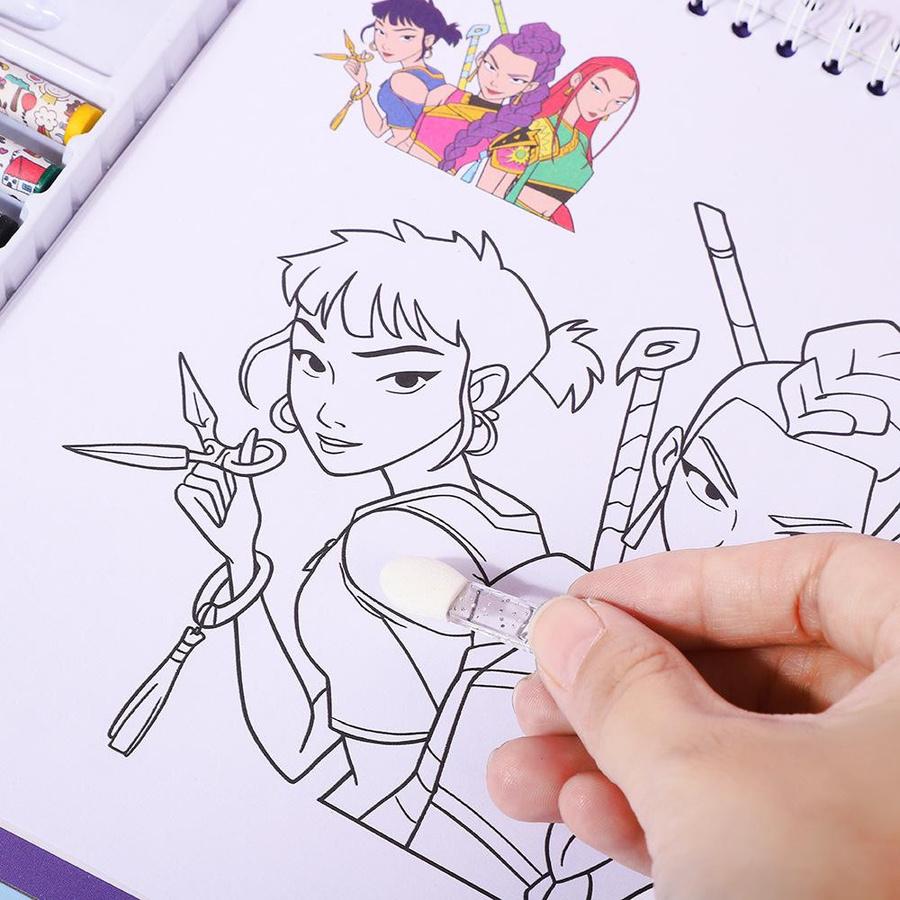 Yiran toy 1 Kinder-Malbuch Dämonenjäger im Kpop-Anime-Stil, Mehrfarbig - Bild 1