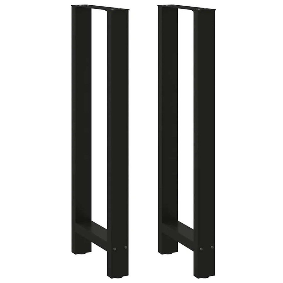 vidaXL Bartischbeine aus Stahl in Schwarz, 2 Stück, Höhe: 111 cm, Breite: 50 cm - Bild 2
