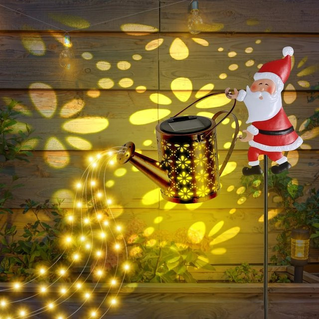 Claus Solar Gießkanne mit warmweißem Licht als wasserdichte Gartenlaterne in Gold/Messing - Bild 1