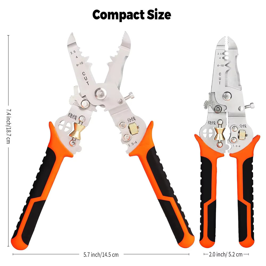 WOZOBUY 10-in-1 Multifunktions-Abisolierzange für Elektriker mit Spannungsprüfung, Kabel-Schneidefunktion und Crimp-Werkzeug - Bild 4