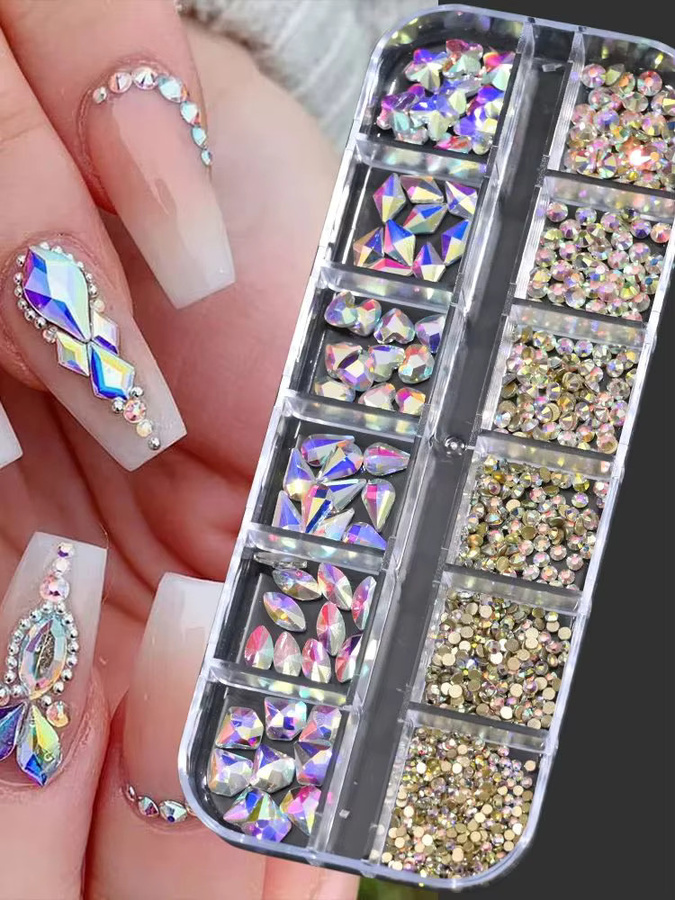 MAFANAILS Nagel-Charms, Weiße Glasdiamanten, Glänzend - Bild 2