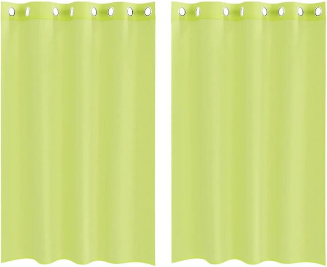 vidaXL Voile Vorhänge mit Ösen, 2 Stück, Apfelgrün, B: 140 cm, H: 175 cm - Bild 1