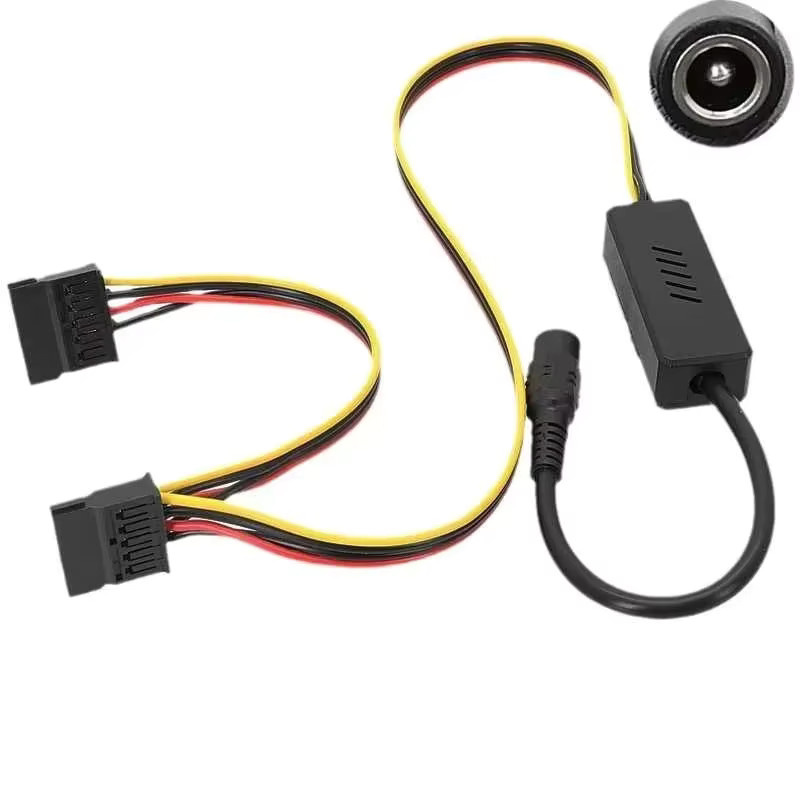 T.F.SKYWINDINTL DC 5525 zu SATA Abwärtsspannungsregler Adapter für NAS-Server und PC, Schwarz - Bild 2