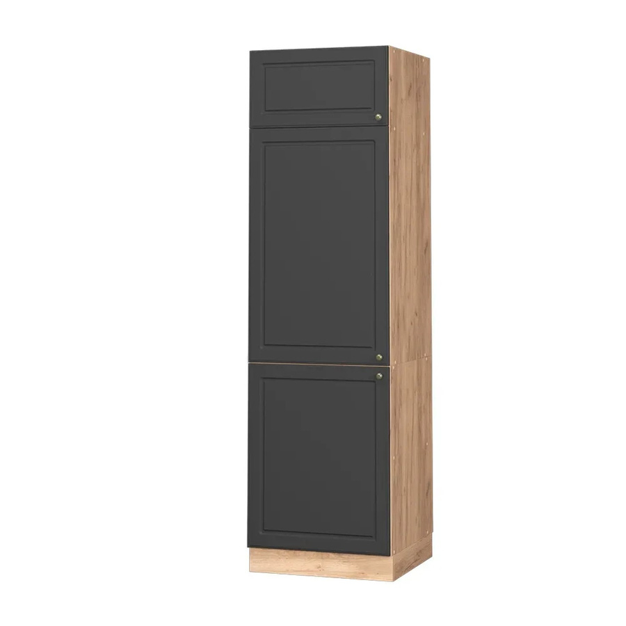 Vicco Kühlumbauschrank Fame-Line in Anthrazit-Gold und Goldkraft Eiche mit Soft-Close-Türen, Breite: 60 cm - Bild 2