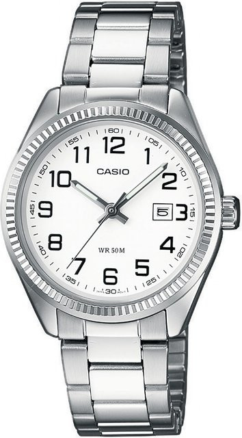Casio Damenuhr, Quarz, Edelstahl, 30 mm, Weiß, 5 ATM - Bild 1