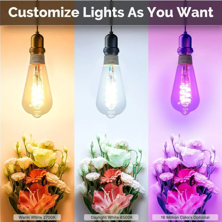 MOES Tuya WiFi Smart ST64 Edison LED-Glühbirne mit 16 Millionen RGB-Farben, dimmbar, kompatibel mit Alexa und Google Home - Bild 2