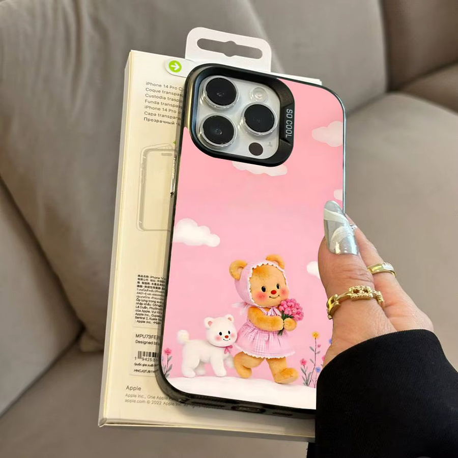 Mesuca Kawaii B-Butterbear Handyhülle für iPhone 15 14 13 12 11 Pro Max Plus XR XS 7 8 in Pink - Bild 3